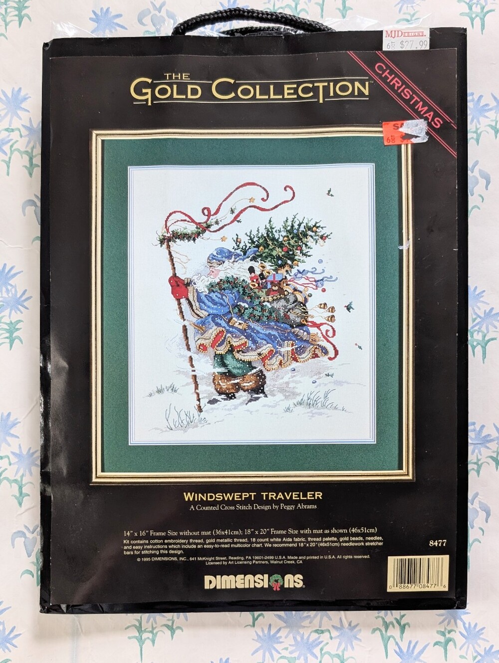 Dimensions Gold Collection Windswept Traveler Santa Cross Stitch Kit NEW 8477